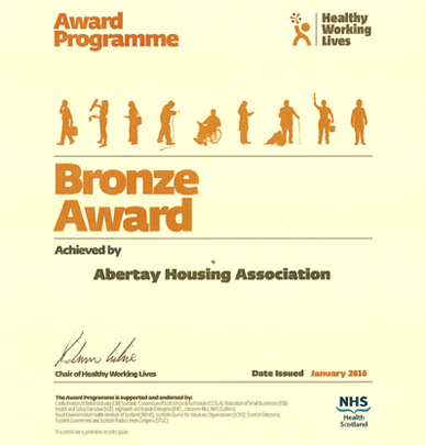 Healthy Working Lives Bronze Award